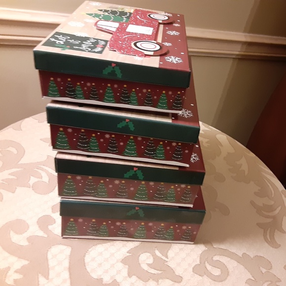 Merry & Bright Red Truck Set of 4 Nesting Boxes - Picture 4 of 4
